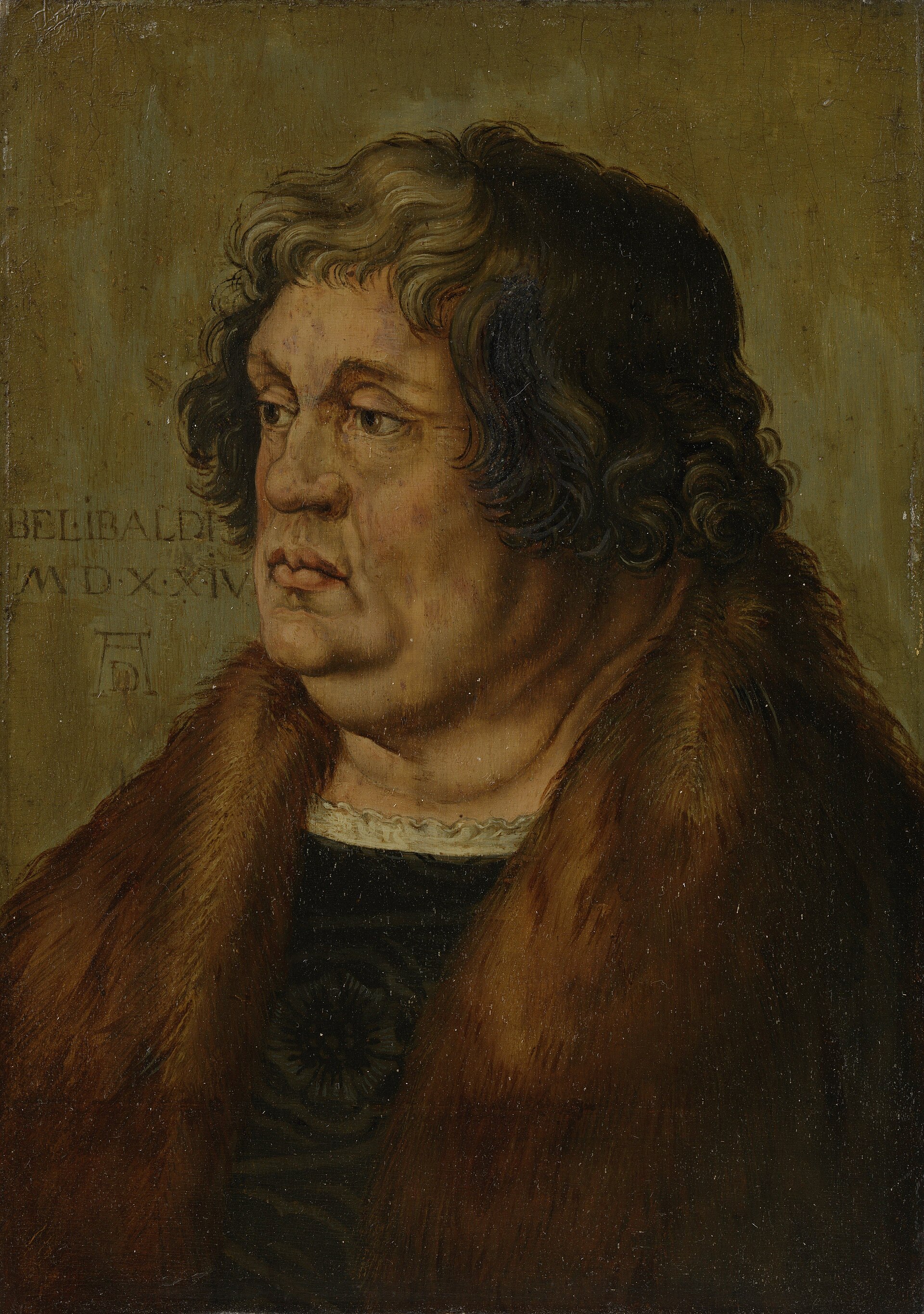 Imagem de referência de Retrato de Willibald Pirckheimer, descrito nos dados abertos como pintura de Albrecht Dürer