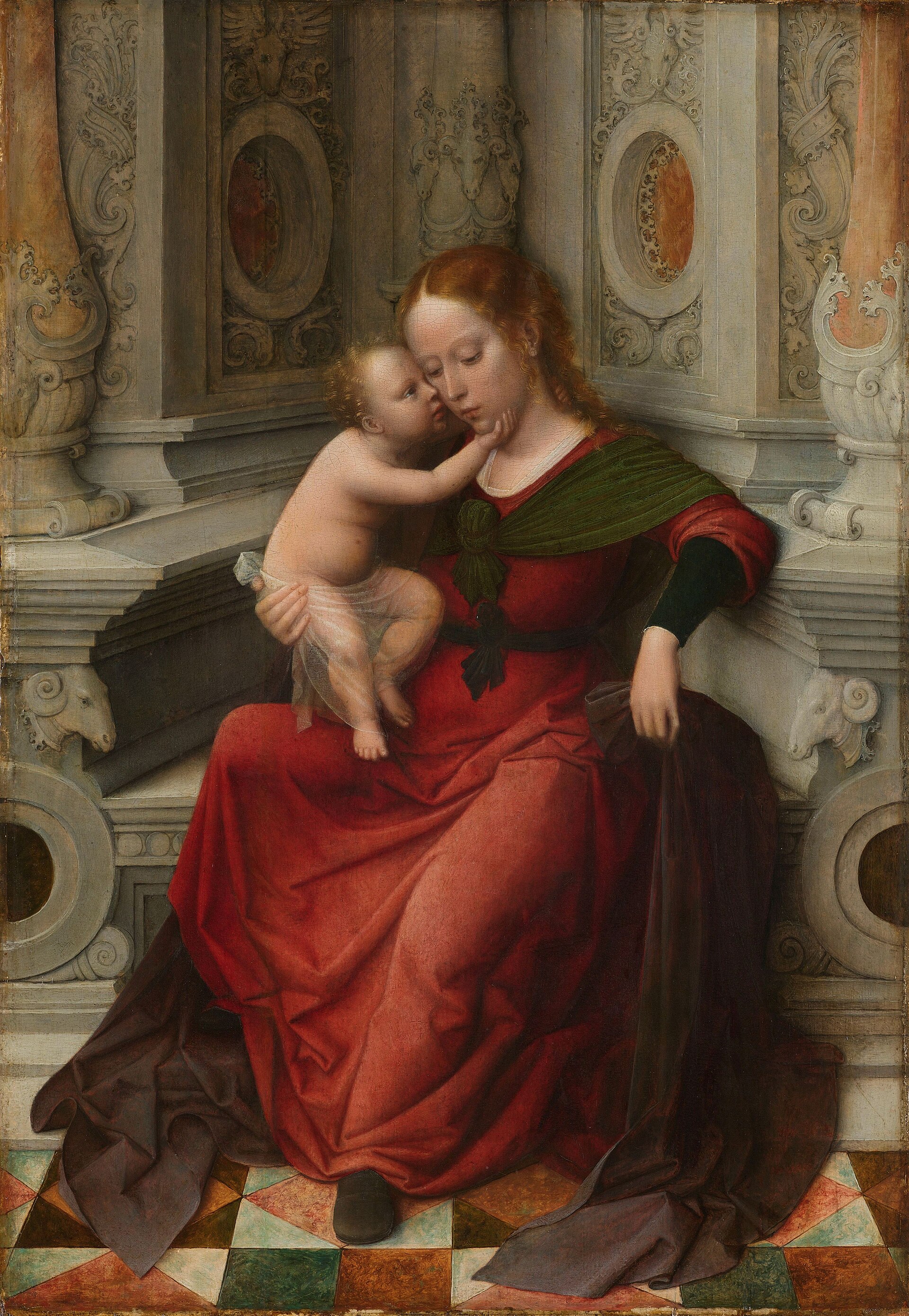 Imagem de referência de A Virgem com o Menino, descrito nos dados abertos como pintura de Adriaen Isenbrandt