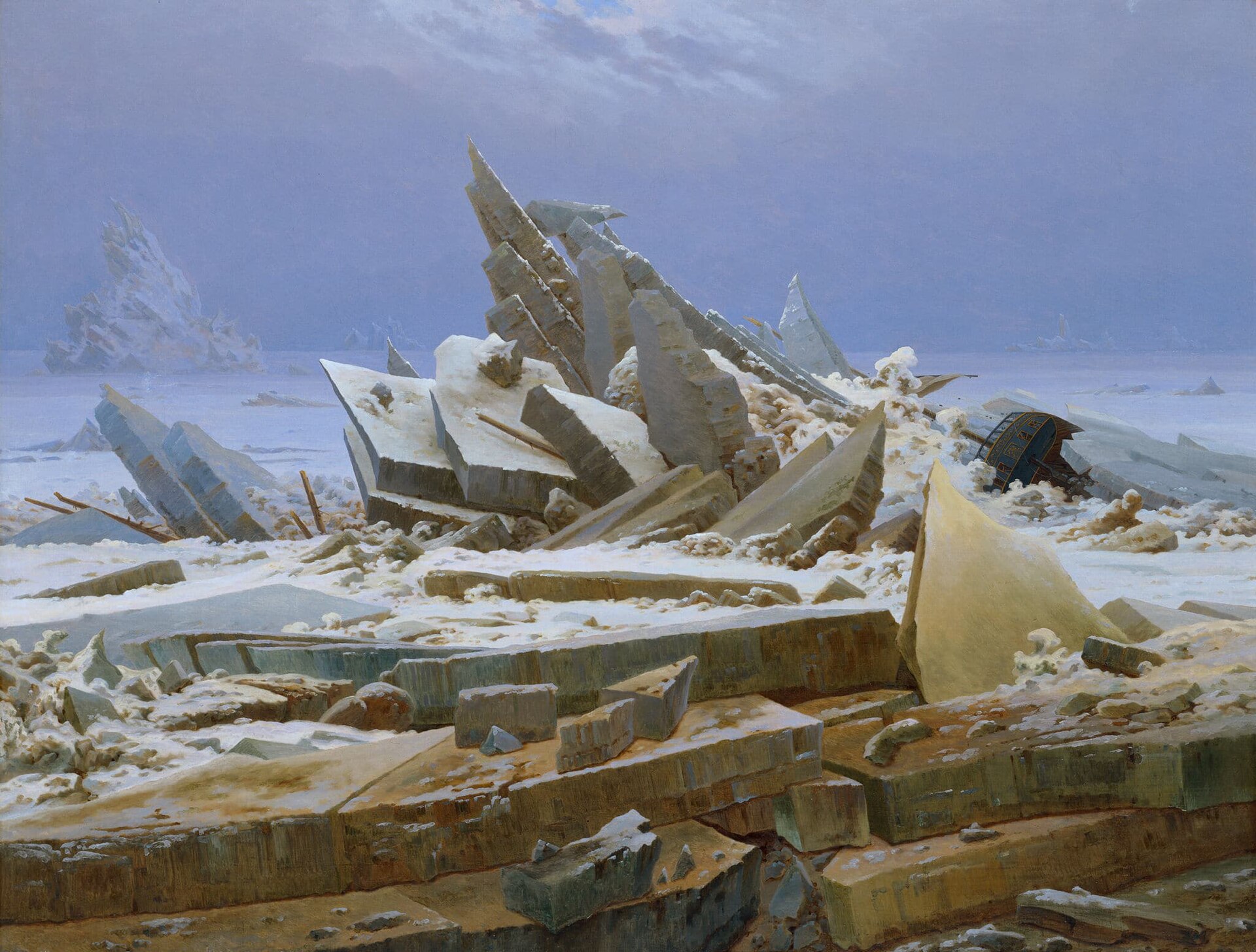 Imagem de referência de Mar de Gelo, descrito nos dados abertos como pintura de Caspar David Friedrich