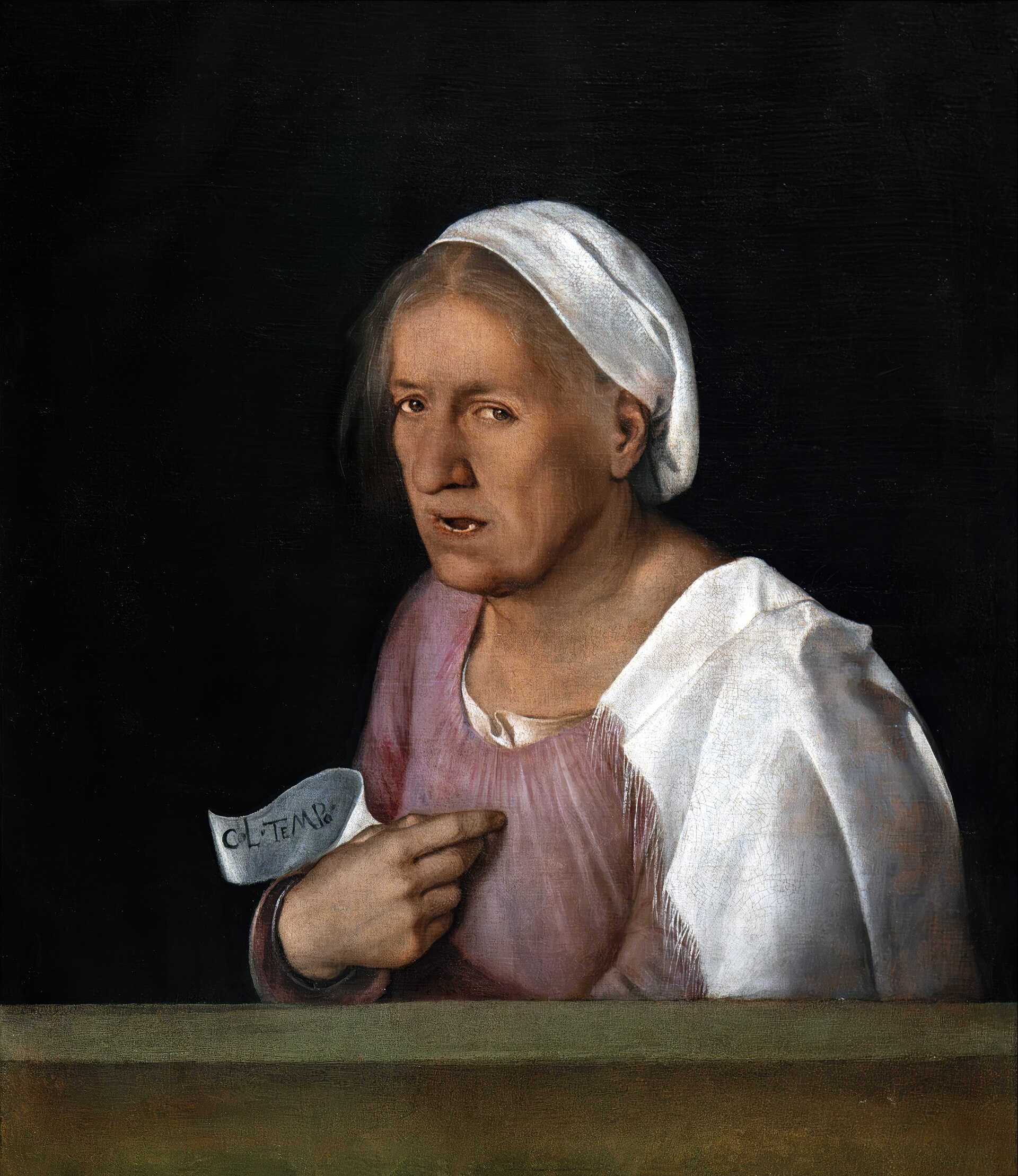 Imagem de referência de Retrato de mulher idosa, descrito nos dados abertos como pintura de Giorgione