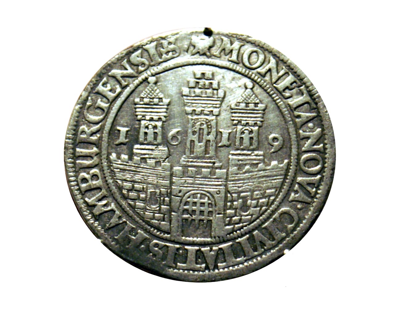 Imagem de referência relacionada a Reichsthaler, item descrito como moeda de prata padrão do introduzida pelo Sacro Império Romano-Germânico em 1566 para uso em todos os estados alemães