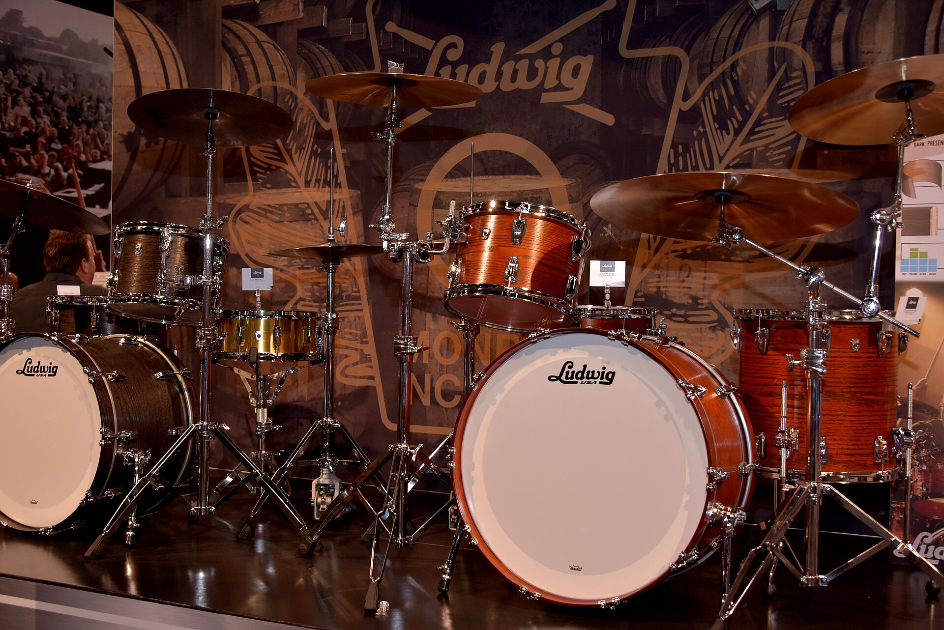Imagem de referência relacionada a Ludwig Drums, item descrito como empresa de instrumentos musicais estadunidense