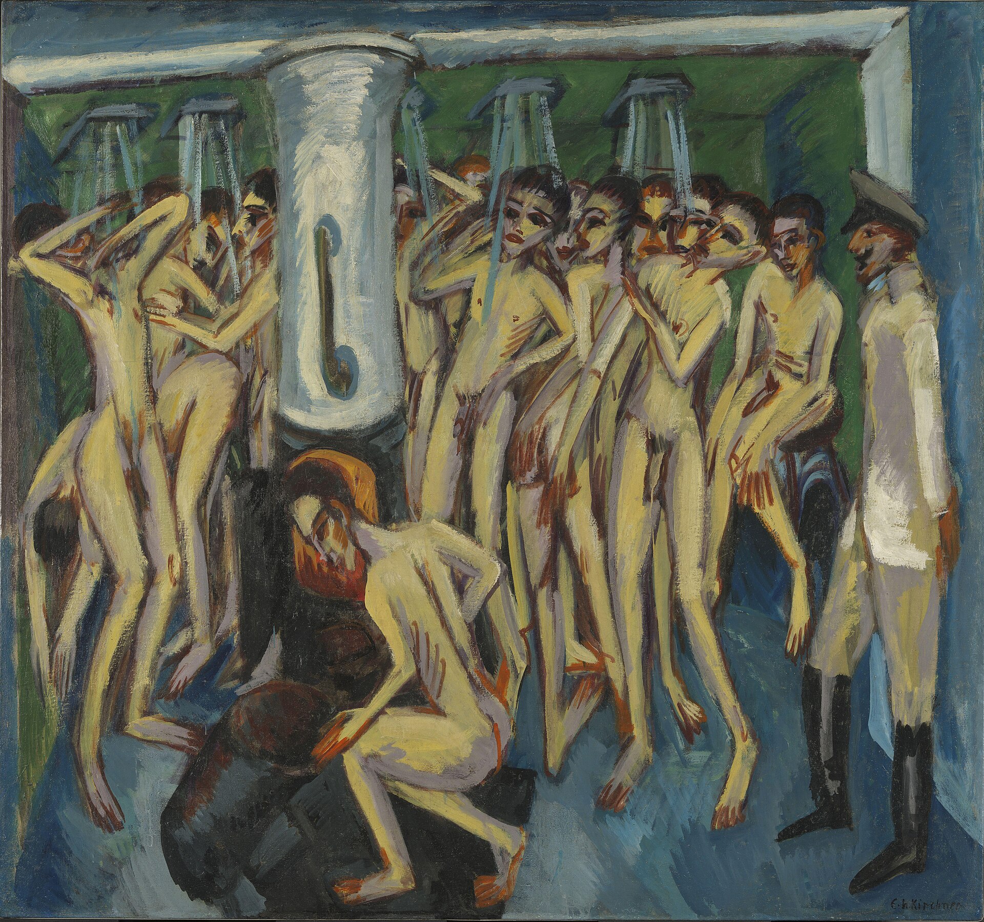Imagem de referência de Banho de soldados, descrito nos dados abertos como pintura de Ernst Ludwig Kirchner