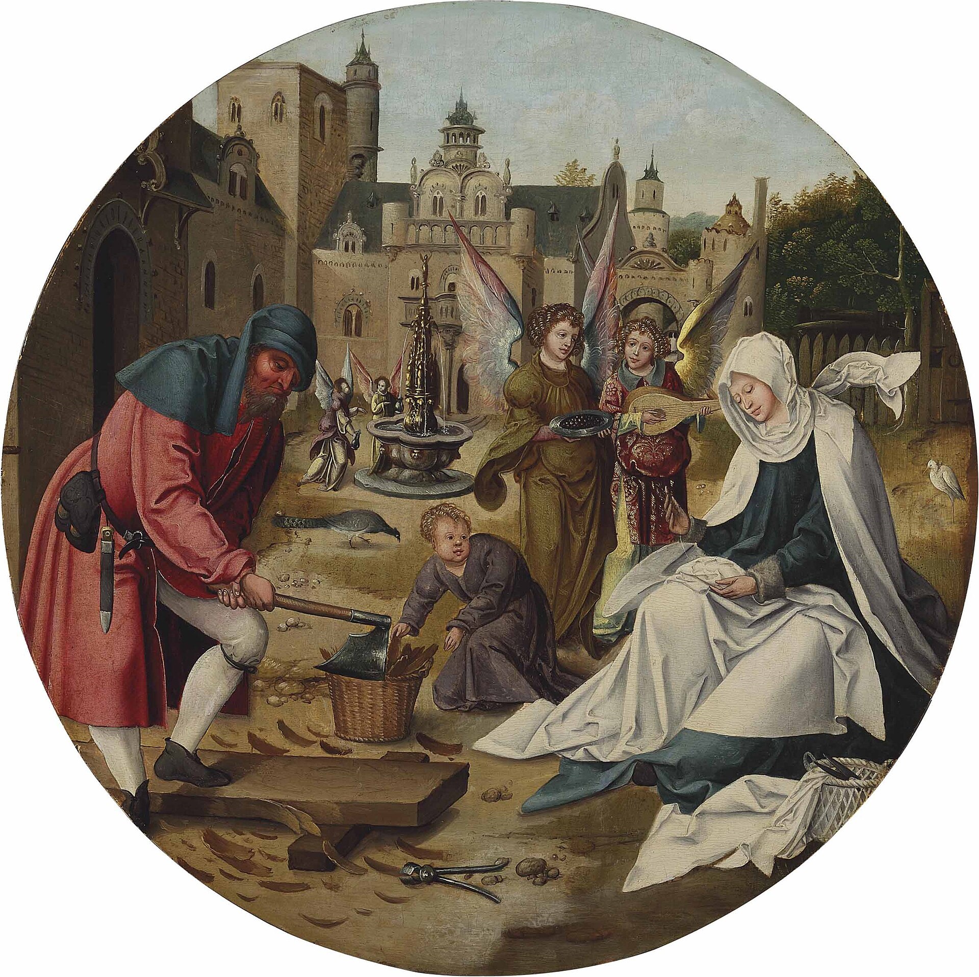 Imagem de referência de A Sagrada Família, descrito nos dados abertos como pintura de Cornelis Engebrechtsz