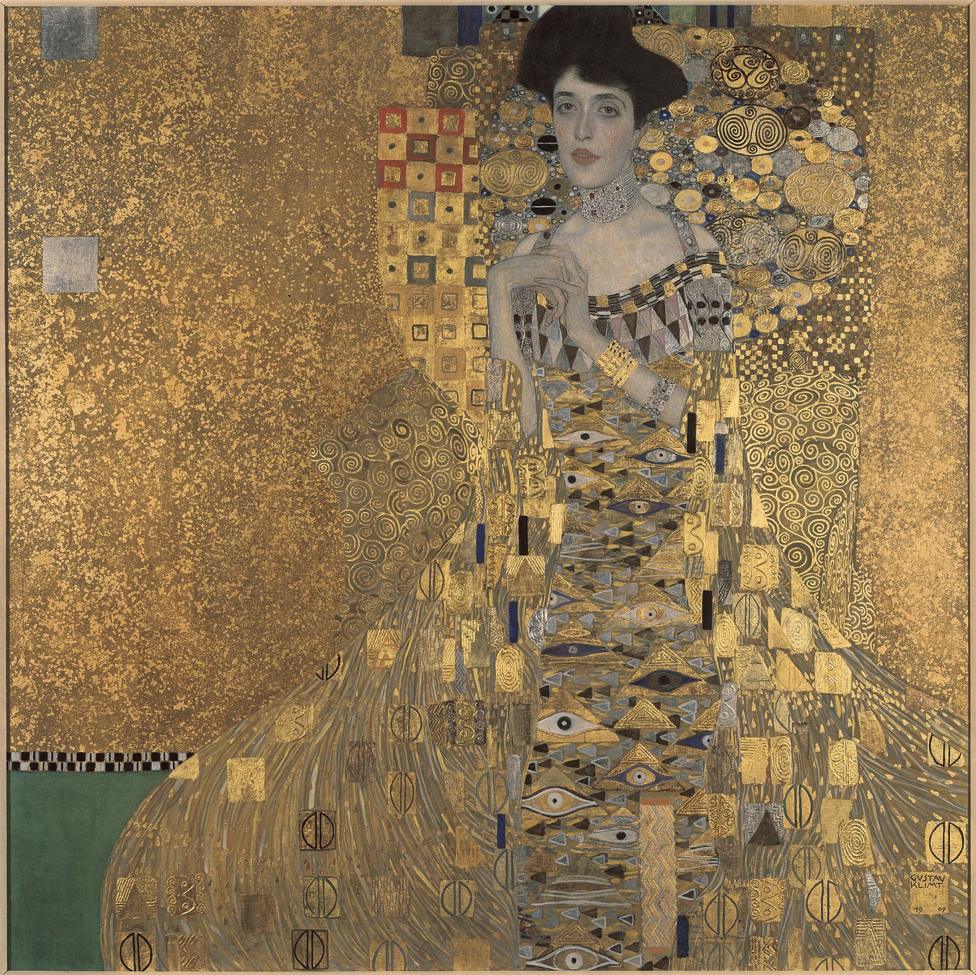 Imagem de referência de Retrato de Adele Bloch-Bauer I, descrito nos dados abertos como pintura de Gustav Klimt