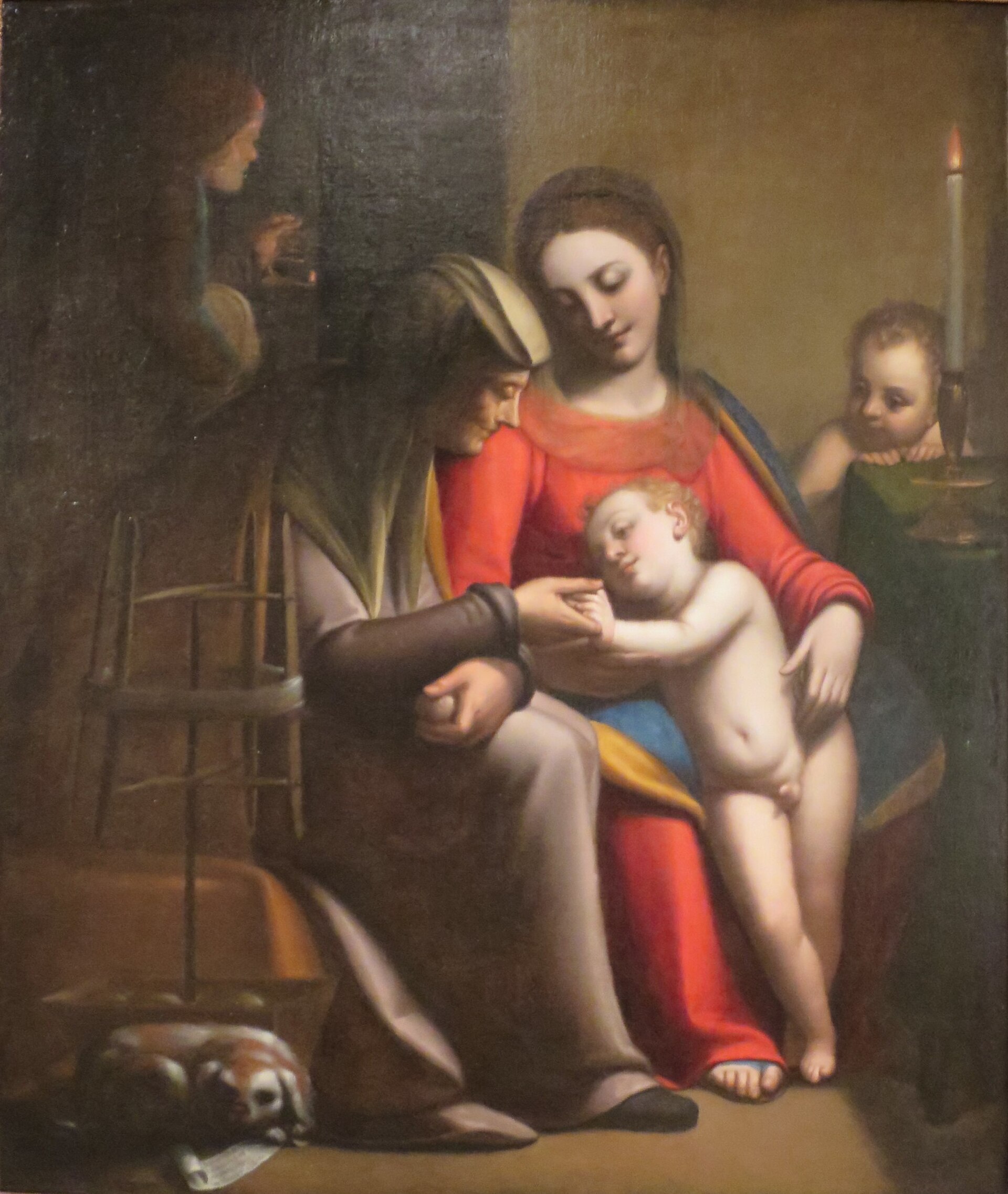 Imagem de referência de Sagrada Família com Santa Ana e São João Menino, descrito nos dados abertos como pintura de Bernardino Luini