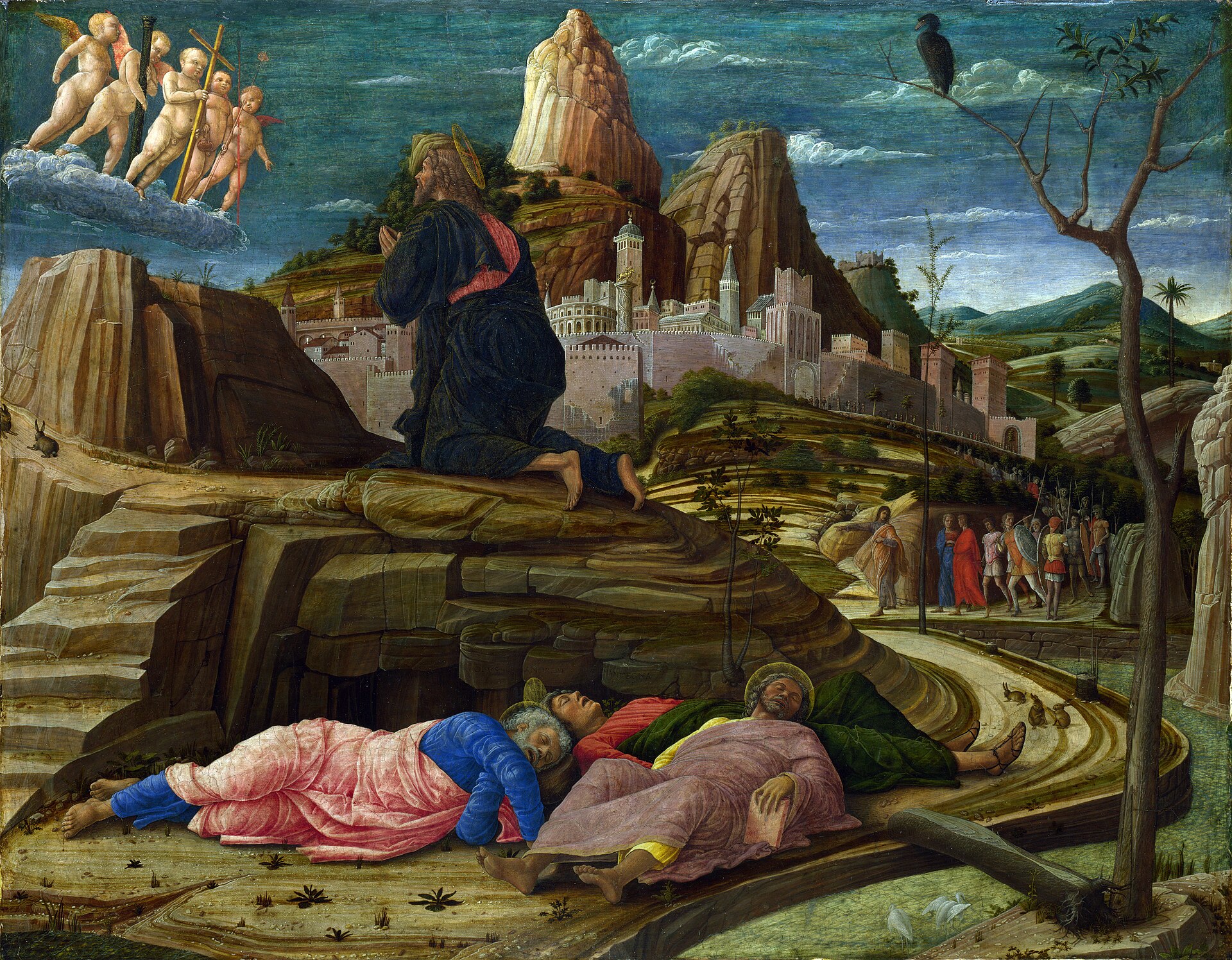 Imagem de referência de Agonia no Getsêmani, descrito nos dados abertos como pintura de Andrea Mantegna