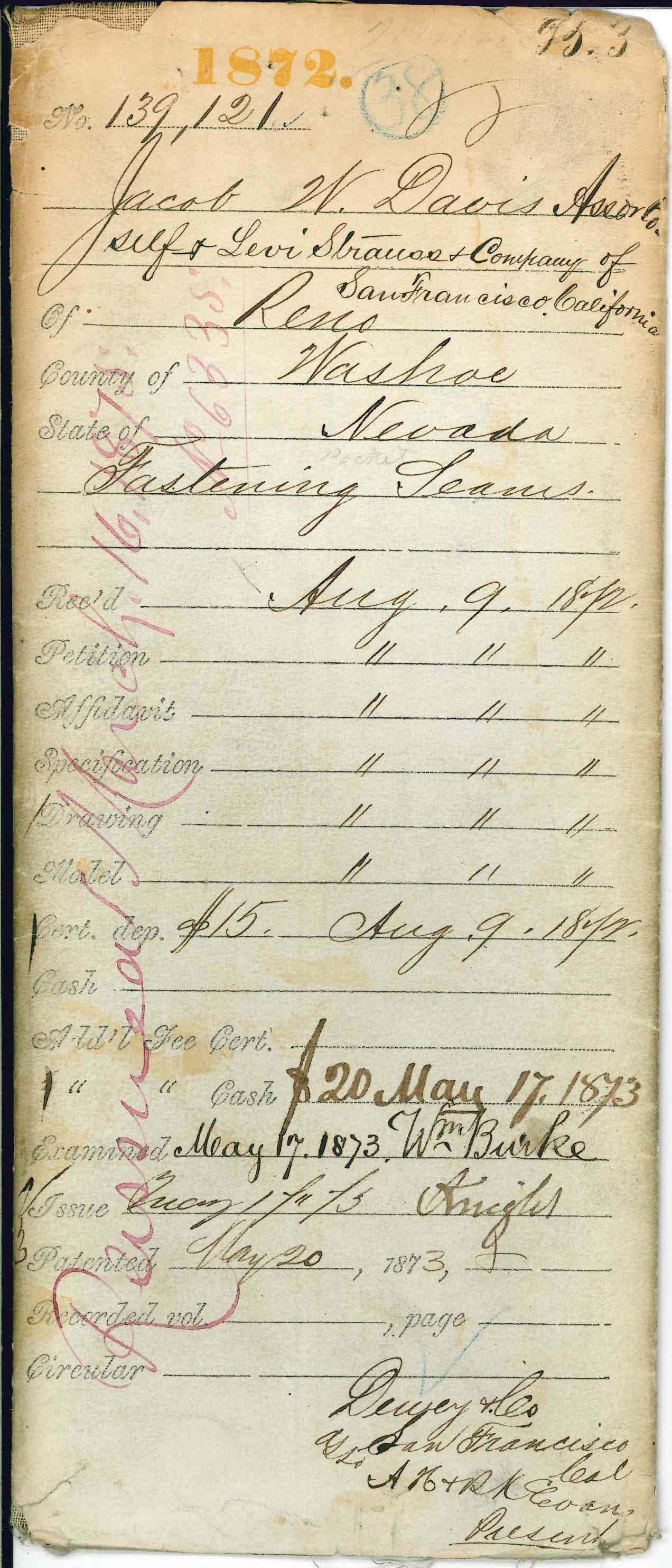 Imagem de referência relacionada a Jacob W. Davis, item descrito como registro de referência sobre Jacob W. Davis, organizado a partir de dados estruturados abertos