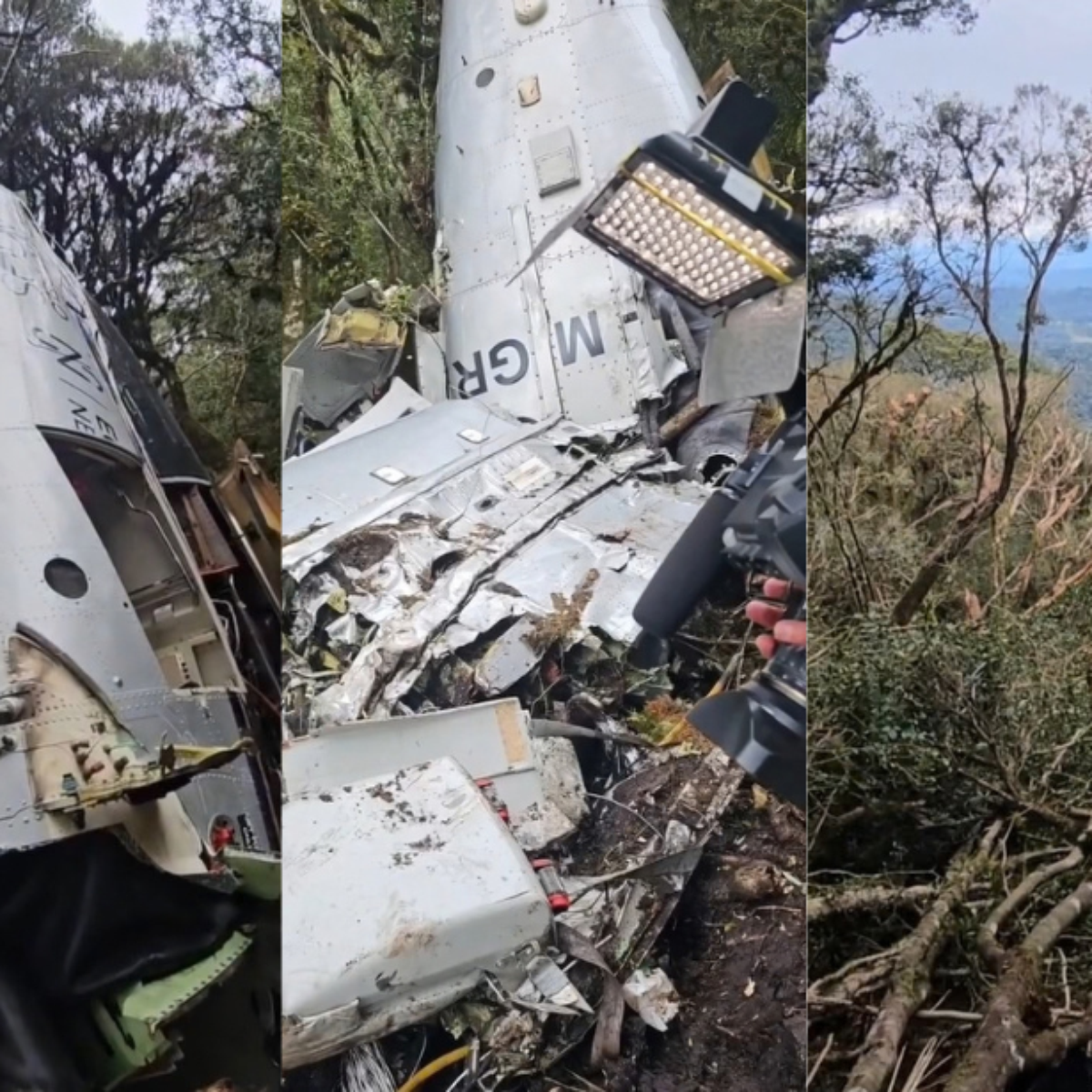 Cabine destruída, cauda partida, árvores arrancadas: o que mostram os destroços do helicóptero de Rick