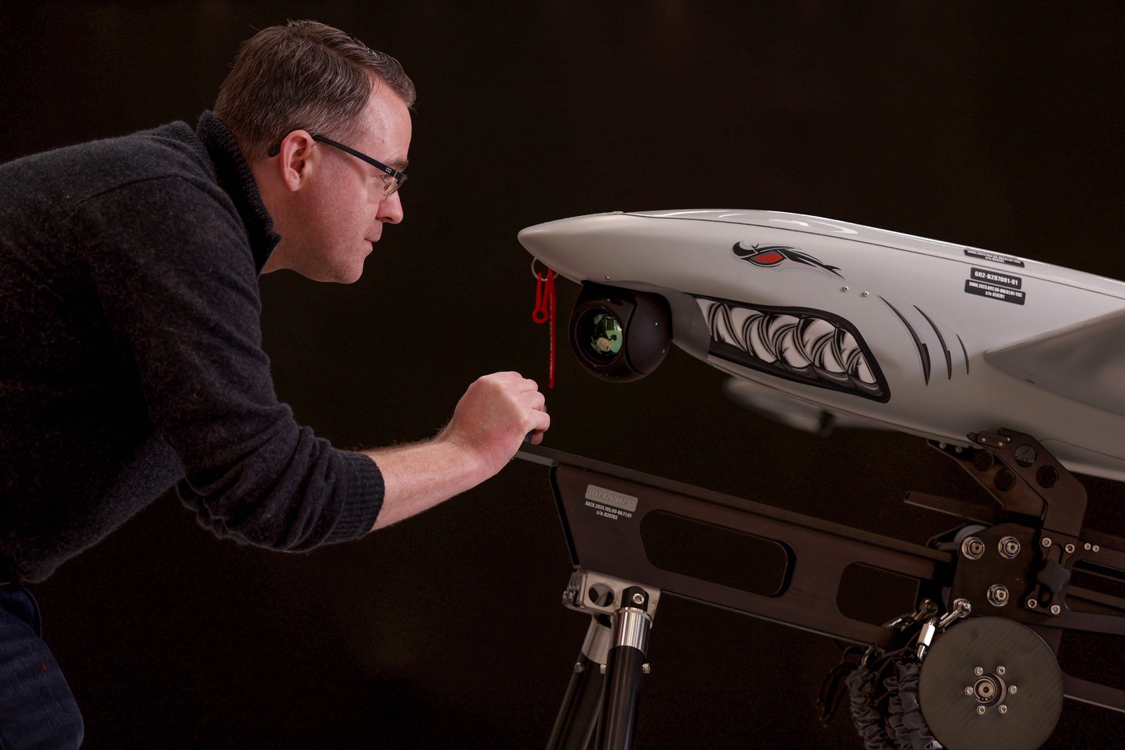 Governo dinamarquês anunciou negociações para receber o fabricante ucraniano de drones Skyfall — Foto: Chris Radburn/AFP