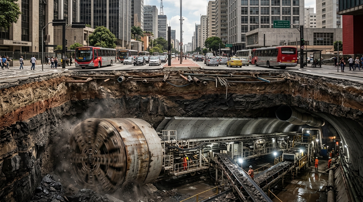 Como se constrói uma estação de metrô dezenas de metros abaixo da rua sem parar a cidade: a técnica do ‘tatuzão’ explicada passo a passo