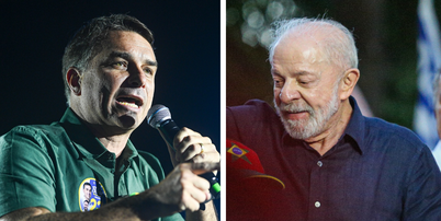 Flávio Bolsonaro (PL) e Lula (PT), candidatos à Presidência da República Foto: Estadão Conteúdo