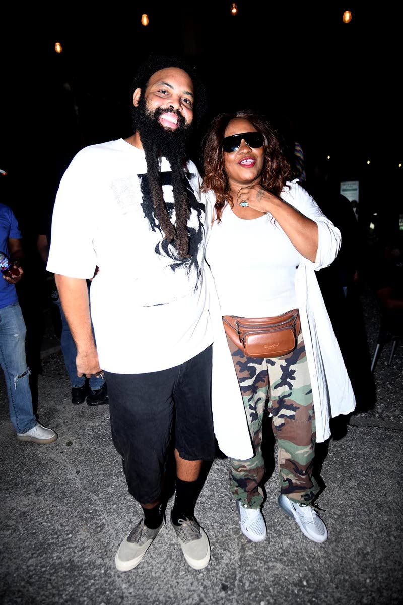 Producer Kareem ‘Remus’ Burrel (left) and Tanya Stephens at Spragga Benz’s ‘Endevors Reloaded’ Album Launch.