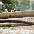 A ponte que desligou o distrito de Lembá em 2021 ainda sem obras de construção