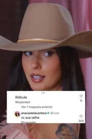 Ana Castela rebateu crítica de internauta.