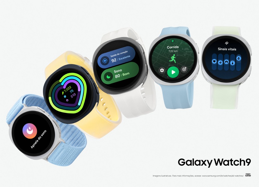 Galaxy Watch aposta em tela circular e oferece diferentes tamanhos, cores e opções de pulseira na linha. — Foto: Reprodução/Samsung