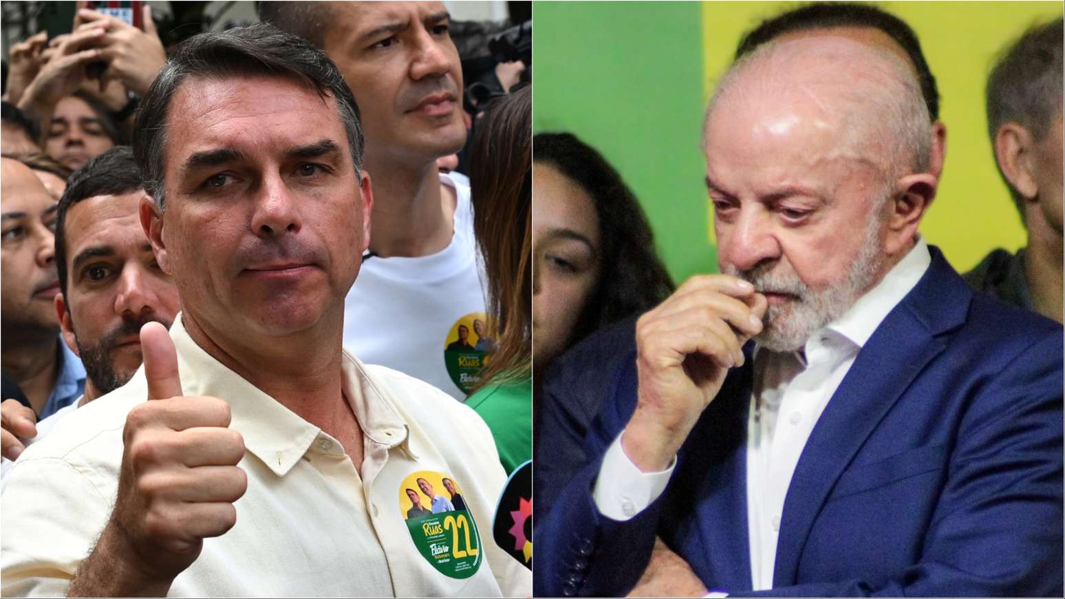 Flávio Bolsonaro ficou à frente na disputa eleitoral do primeiro turno contra Lula