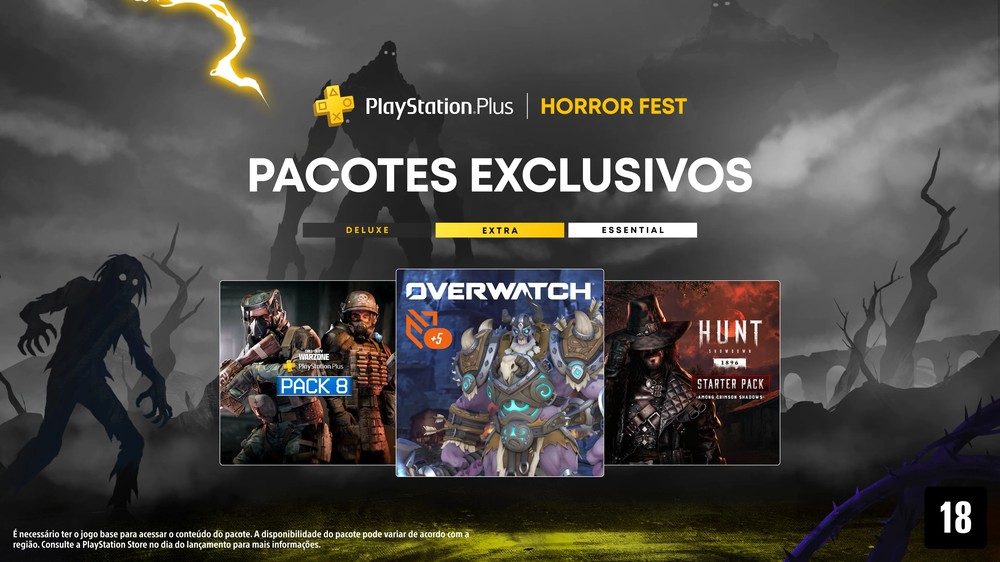 Pacotes HorrorFest exclusivos do PS Plus — Foto: Reprodução/PS Blog