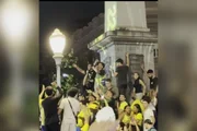 Nikolas em ato na Praça Sete em BH