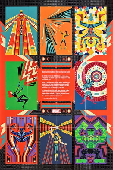a design of marvel figures