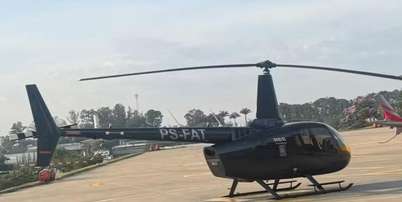 Helicóptero de mais de R$ 10 mi é apreendido em operação de recuperação patrimonial Foto: Reprodução/TV Globo