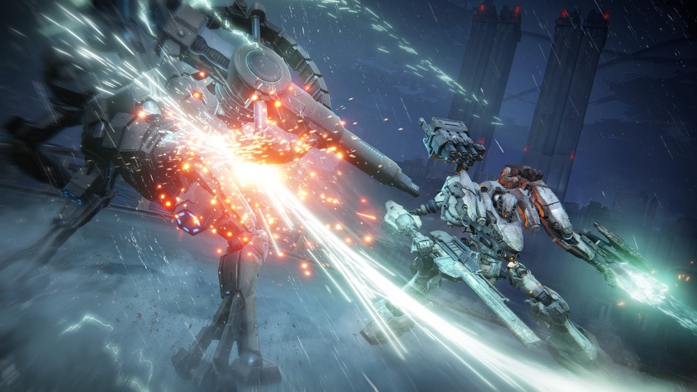 Em Armored Core 6, os jogadores precisam montar um robô minuciosamente e partir em missões — Foto: Divulgação/Bandai Namco