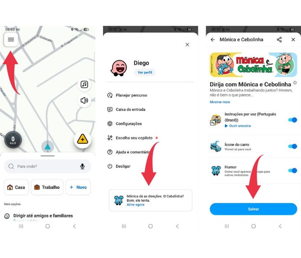 Como colocar as vozes da Turma da Mônica no Waze — Foto: Reprodução/Diego Cataldo