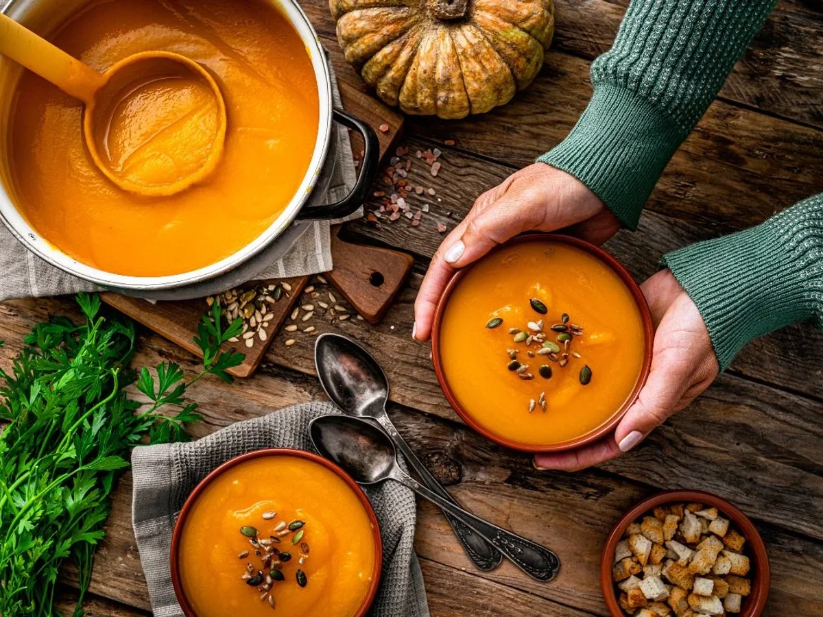 Sopa de abóbora: receita rica em fibras para os dias frios
