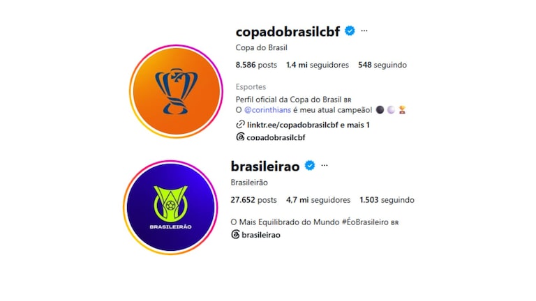 Perfis do Brasileirão e Copa do Brasil tiram naming rights de bets nas redes sociais